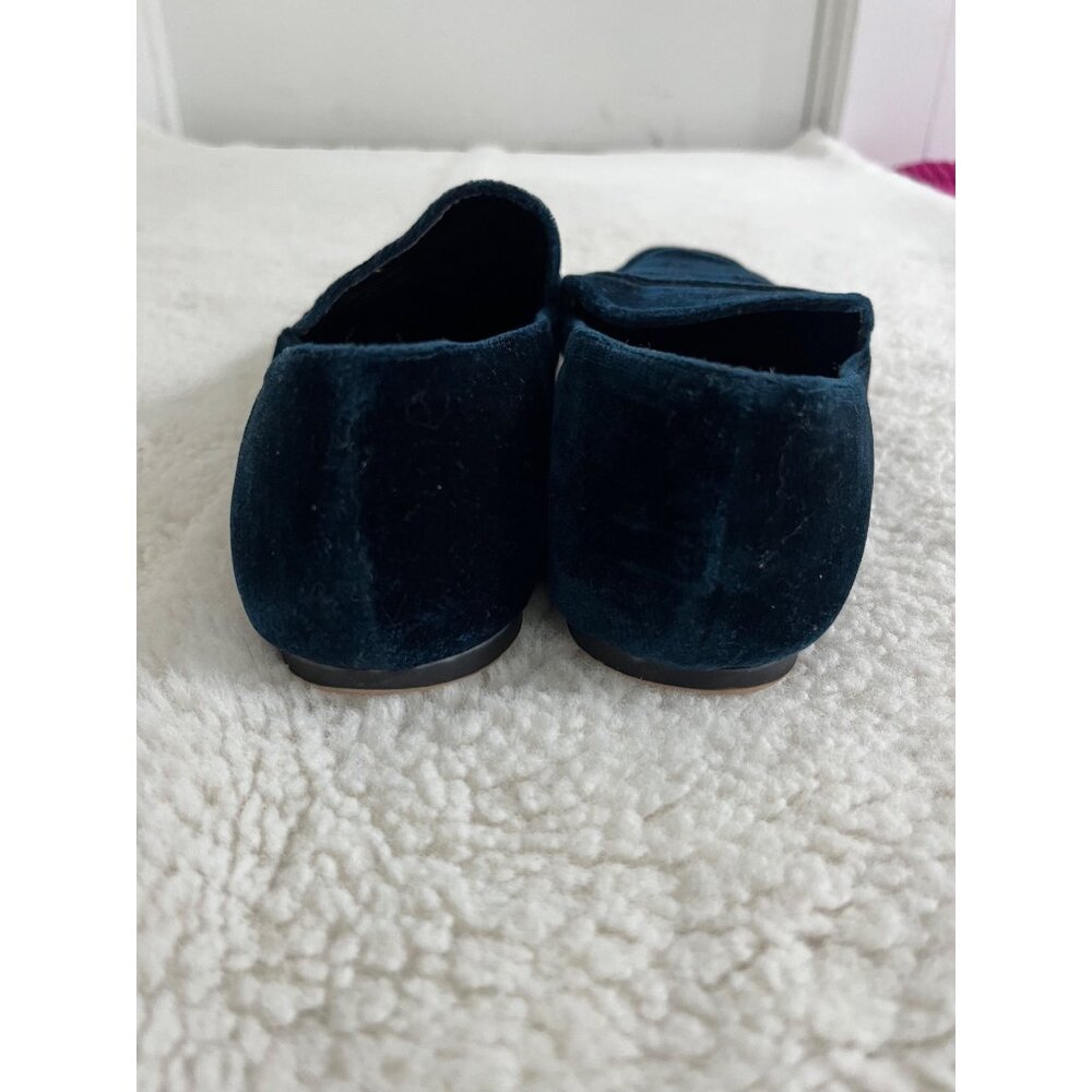 Zara Trafaluc Blue Velvet Loafers Size 38 / US 7.5 - Picture 6 of 8